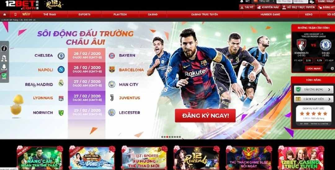 Nhà cái 12Bet được được nhiều người chơi yêu thích
