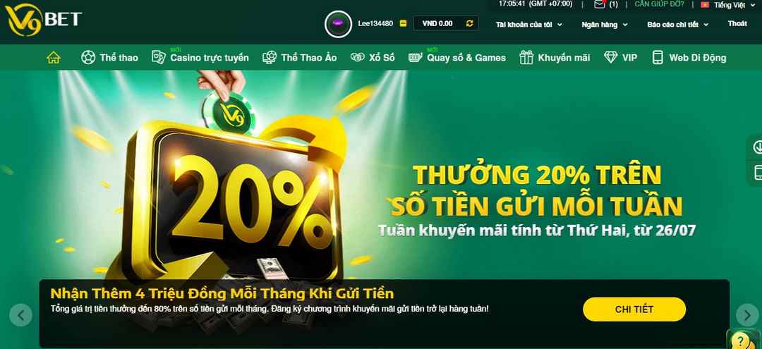 Nhà cái V9Bet xuất hiện trên thị trường cờ bạc trực tuyến từ năm 2012