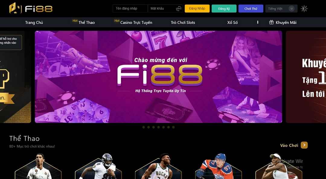 FI88 với nền màu đen huyền bị 